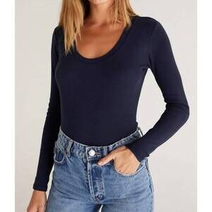 NEW Z SUPPLY sirena rib long sleeve tee in captain navy​​